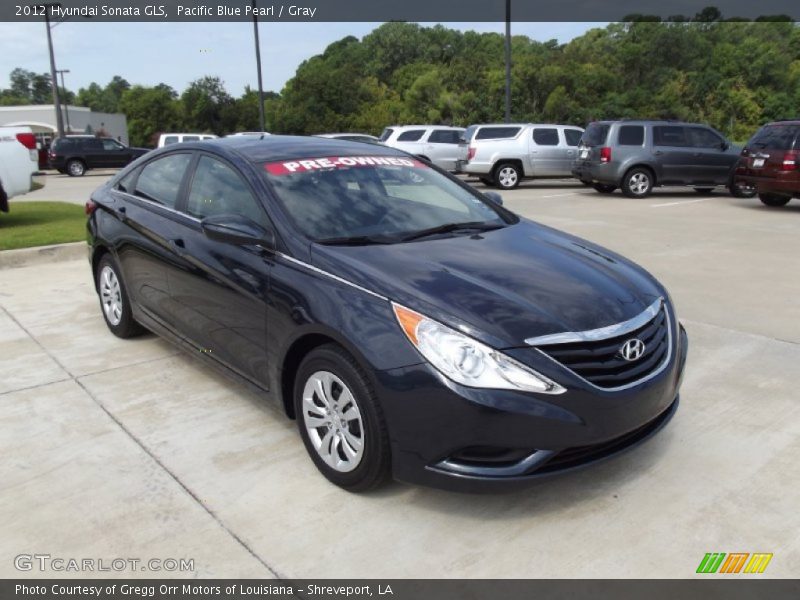 Pacific Blue Pearl / Gray 2012 Hyundai Sonata GLS