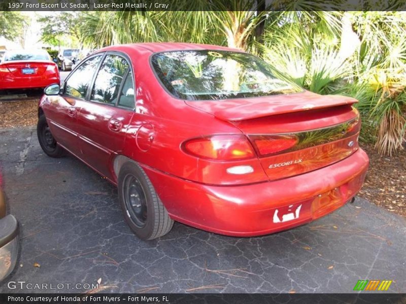 Laser Red Metallic / Gray 1997 Ford Escort LX Sedan