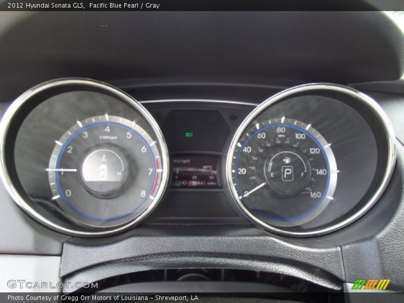 Pacific Blue Pearl / Gray 2012 Hyundai Sonata GLS