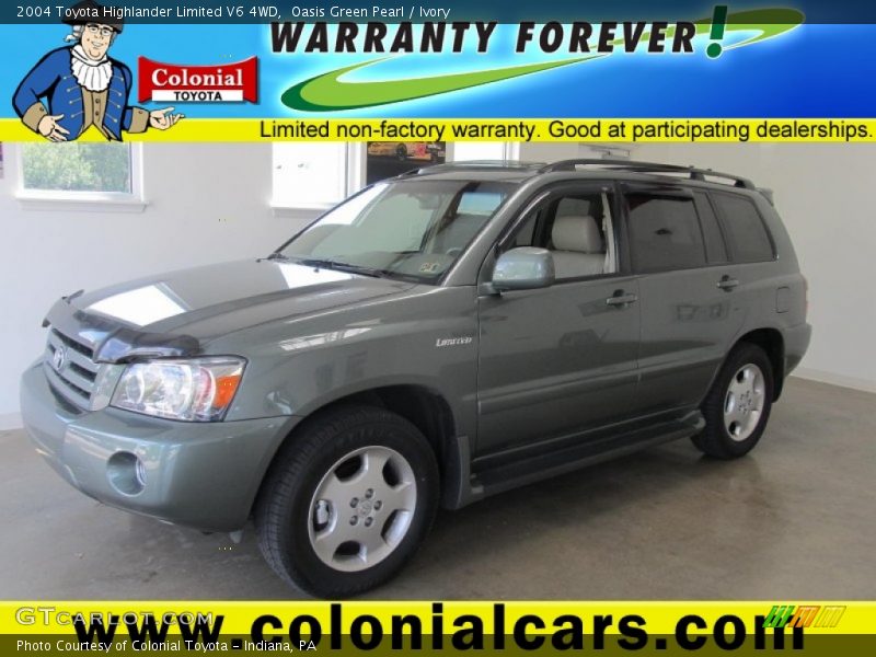 Oasis Green Pearl / Ivory 2004 Toyota Highlander Limited V6 4WD