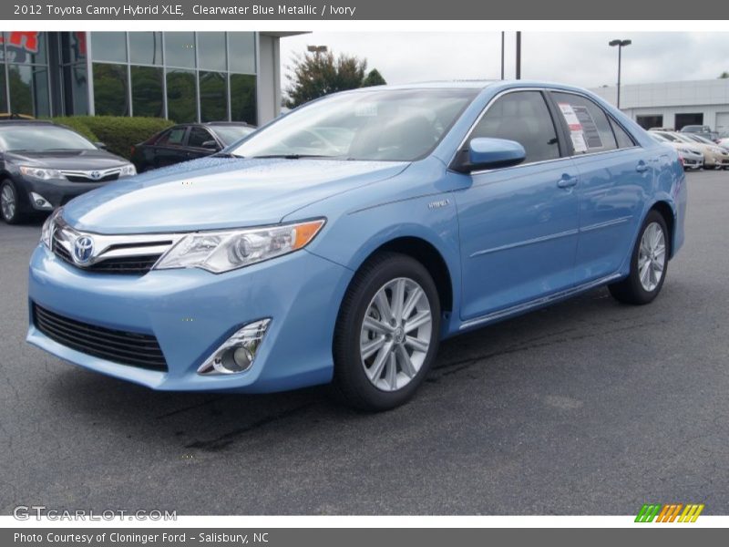 Clearwater Blue Metallic / Ivory 2012 Toyota Camry Hybrid XLE