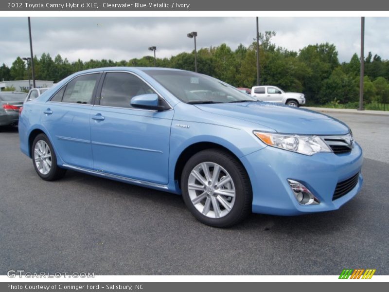 Clearwater Blue Metallic / Ivory 2012 Toyota Camry Hybrid XLE