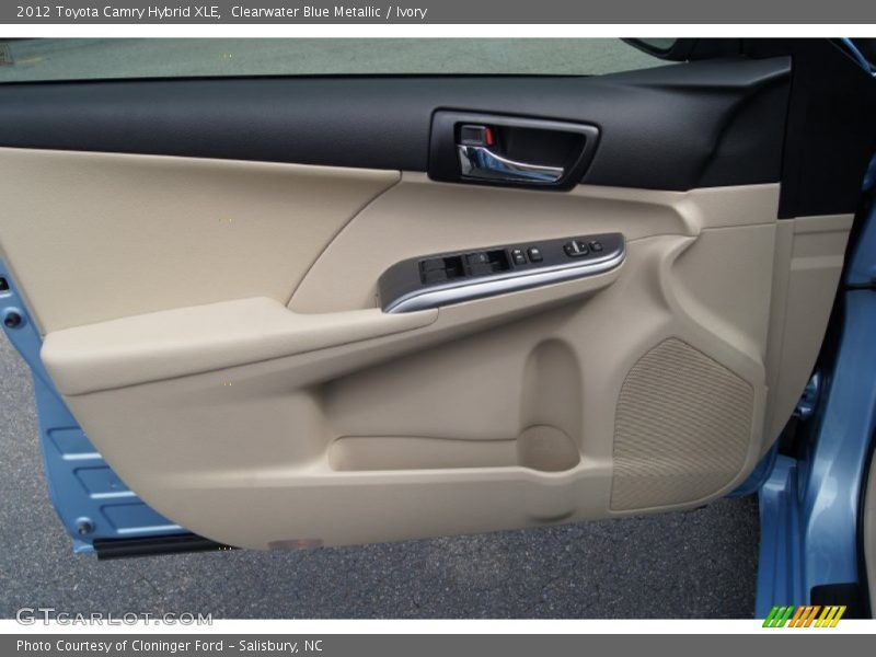 Clearwater Blue Metallic / Ivory 2012 Toyota Camry Hybrid XLE