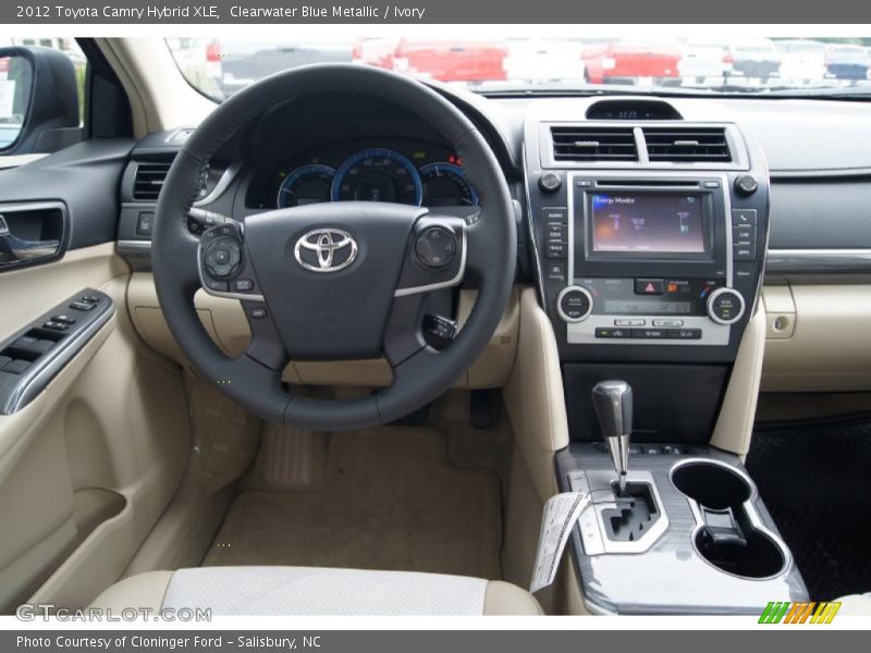 Clearwater Blue Metallic / Ivory 2012 Toyota Camry Hybrid XLE
