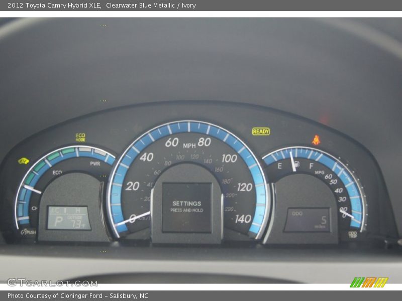 Clearwater Blue Metallic / Ivory 2012 Toyota Camry Hybrid XLE