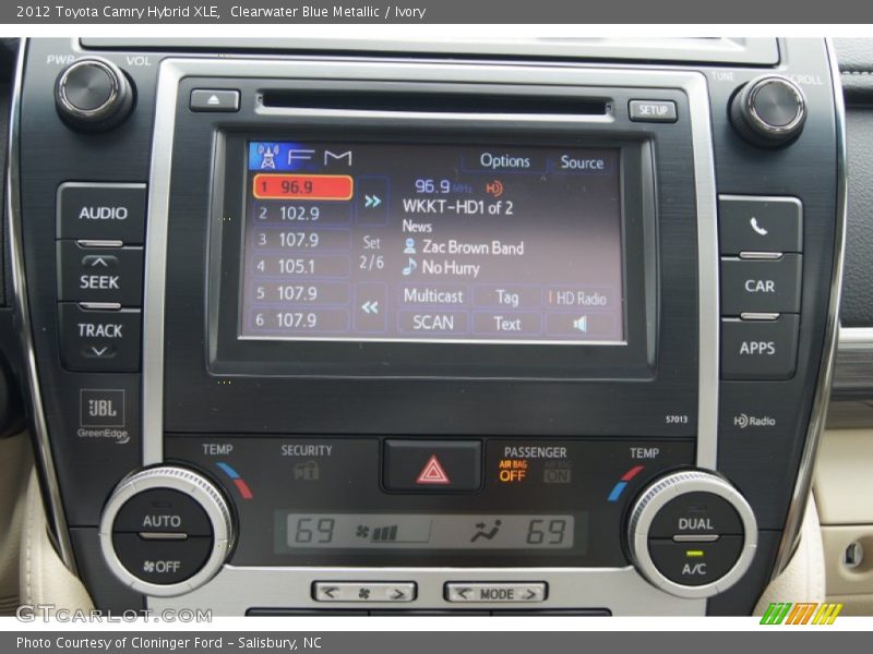 Clearwater Blue Metallic / Ivory 2012 Toyota Camry Hybrid XLE