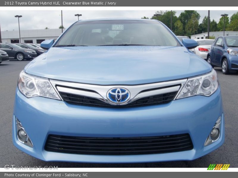 Clearwater Blue Metallic / Ivory 2012 Toyota Camry Hybrid XLE