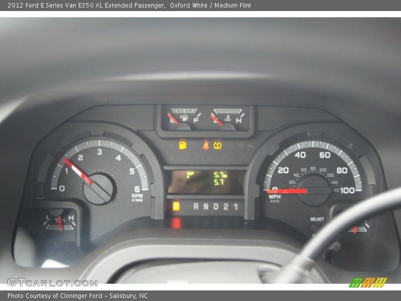  2012 E Series Van E350 XL Extended Passenger E350 XL Extended Passenger Gauges