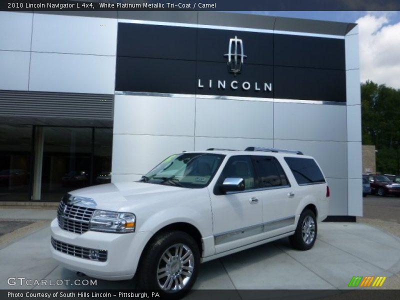 White Platinum Metallic Tri-Coat / Camel 2010 Lincoln Navigator L 4x4