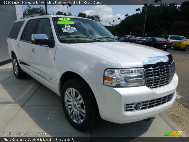 White Platinum Metallic Tri-Coat / Camel 2010 Lincoln Navigator L 4x4