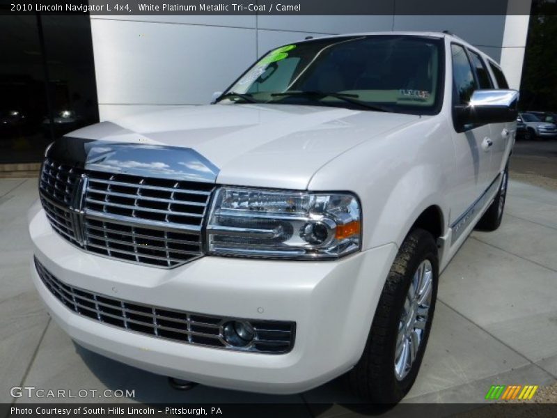 White Platinum Metallic Tri-Coat / Camel 2010 Lincoln Navigator L 4x4