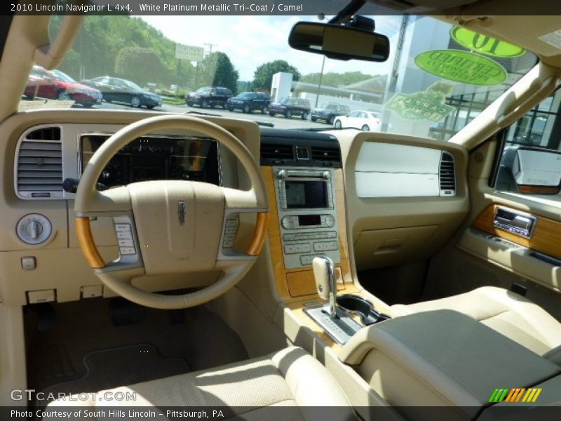 White Platinum Metallic Tri-Coat / Camel 2010 Lincoln Navigator L 4x4