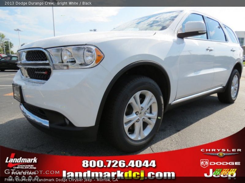 Bright White / Black 2013 Dodge Durango Crew