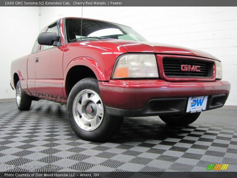 Cherry Red Metallic / Pewter 1999 GMC Sonoma SLS Extended Cab