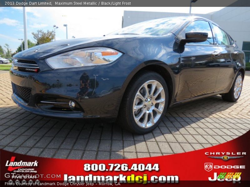 Maximum Steel Metallic / Black/Light Frost 2013 Dodge Dart Limited
