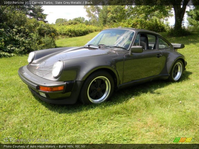 Slate Grey Metallic / Black 1989 Porsche 911 Carrera Turbo