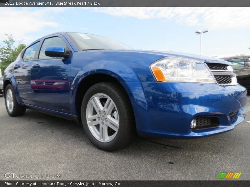Blue Streak Pearl / Black 2013 Dodge Avenger SXT