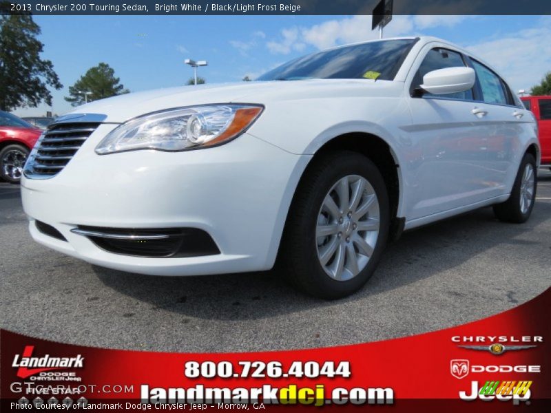 Bright White / Black/Light Frost Beige 2013 Chrysler 200 Touring Sedan