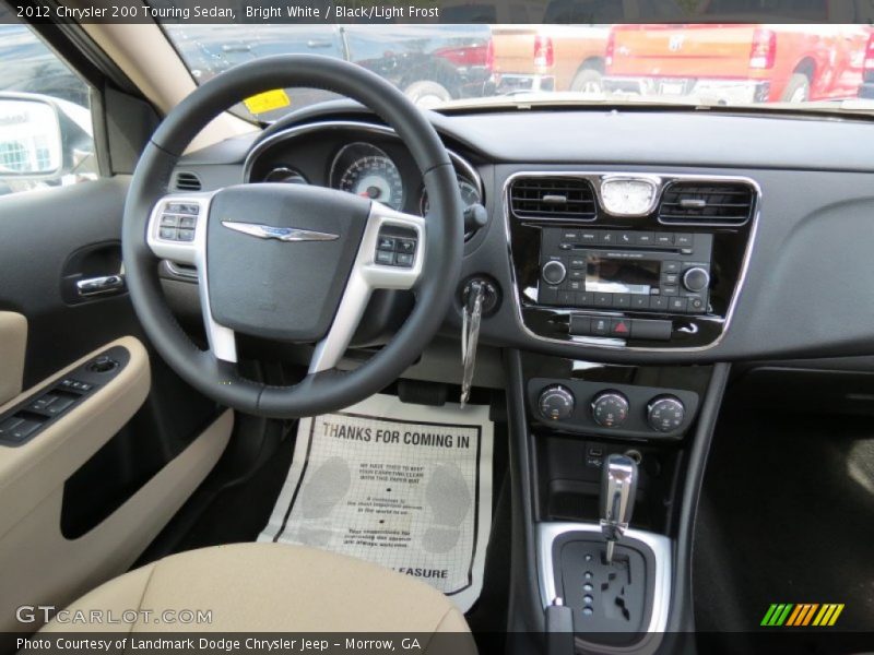 Bright White / Black/Light Frost 2012 Chrysler 200 Touring Sedan