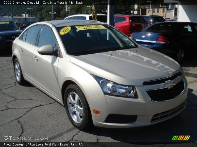Gold Mist Metallic / Jet Black 2011 Chevrolet Cruze LT