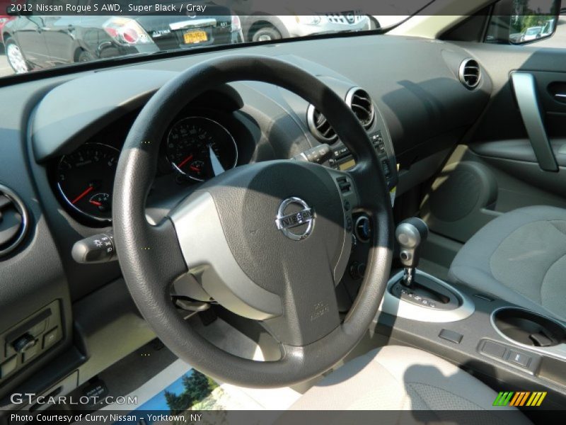 Super Black / Gray 2012 Nissan Rogue S AWD