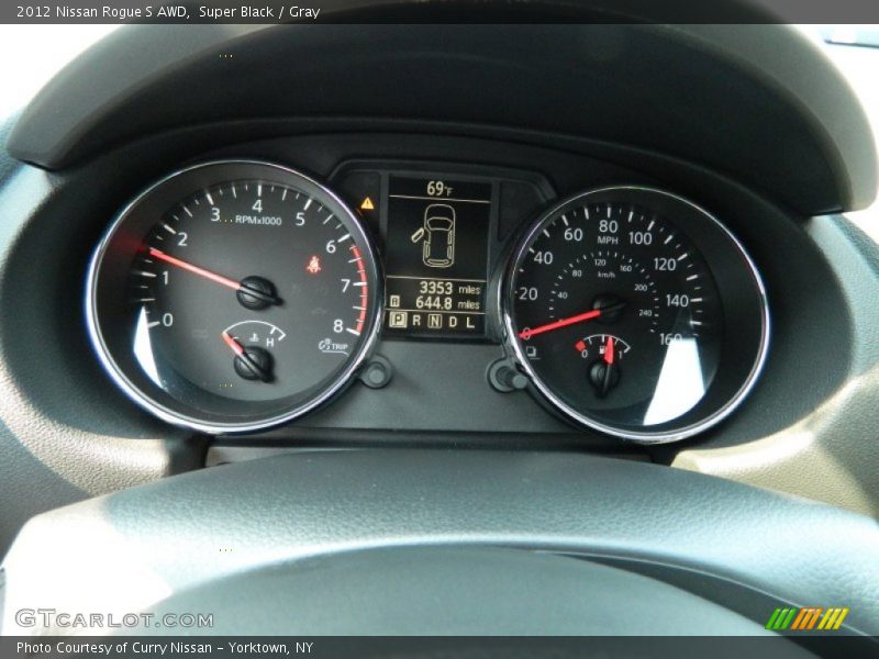 Super Black / Gray 2012 Nissan Rogue S AWD