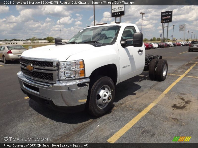Summit White / Dark Titanium 2013 Chevrolet Silverado 3500HD WT Regular Cab Chassis
