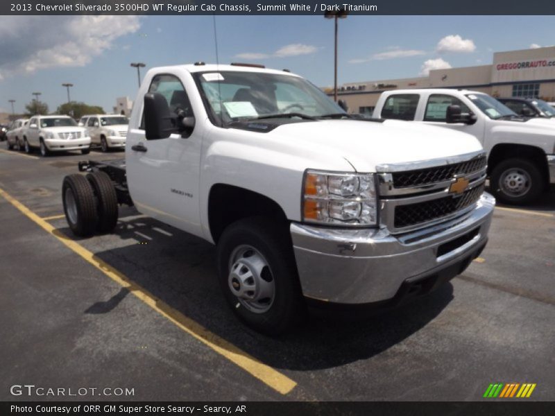 Summit White / Dark Titanium 2013 Chevrolet Silverado 3500HD WT Regular Cab Chassis