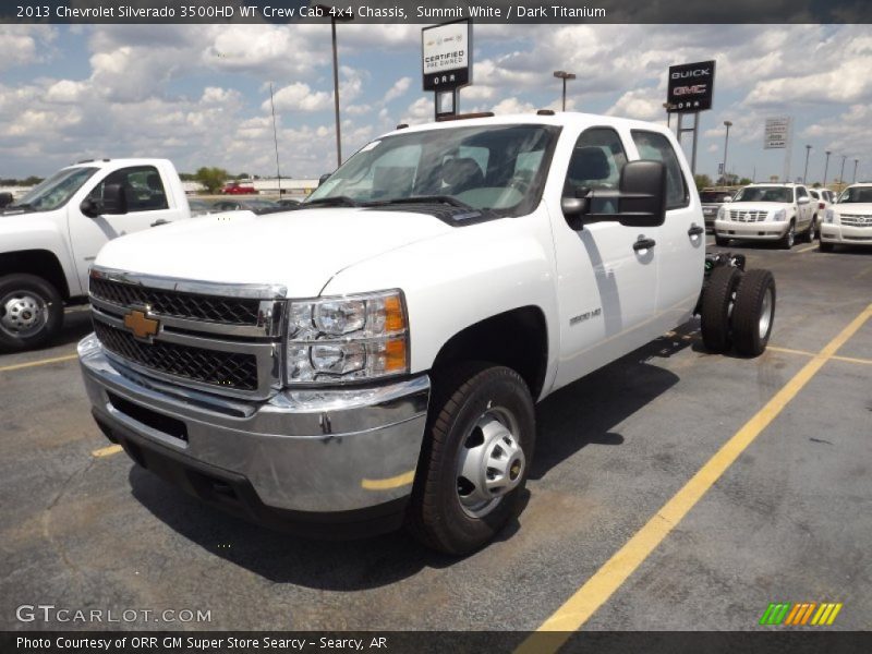 Summit White / Dark Titanium 2013 Chevrolet Silverado 3500HD WT Crew Cab 4x4 Chassis