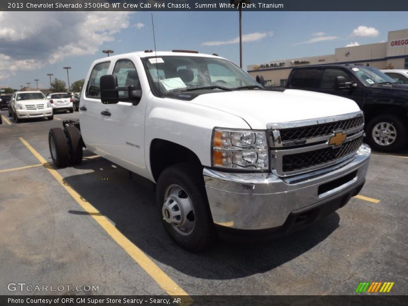 Summit White / Dark Titanium 2013 Chevrolet Silverado 3500HD WT Crew Cab 4x4 Chassis