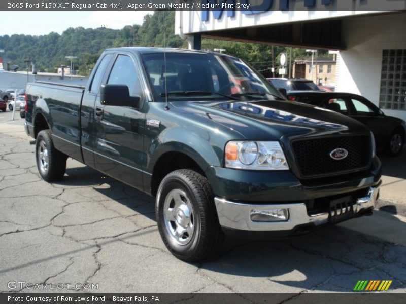 Aspen Green Metallic / Medium Flint Grey 2005 Ford F150 XLT Regular Cab 4x4