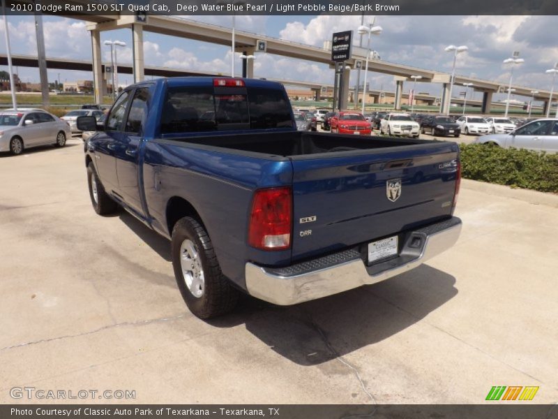 Deep Water Blue Pearl / Light Pebble Beige/Bark Brown 2010 Dodge Ram 1500 SLT Quad Cab