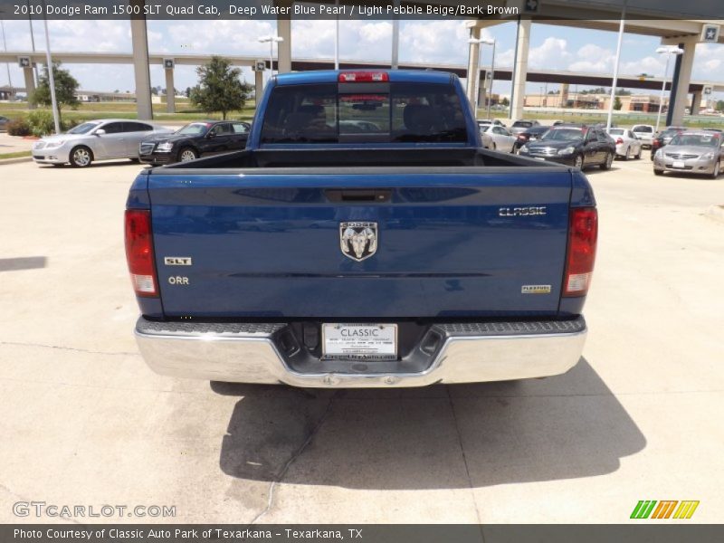 Deep Water Blue Pearl / Light Pebble Beige/Bark Brown 2010 Dodge Ram 1500 SLT Quad Cab