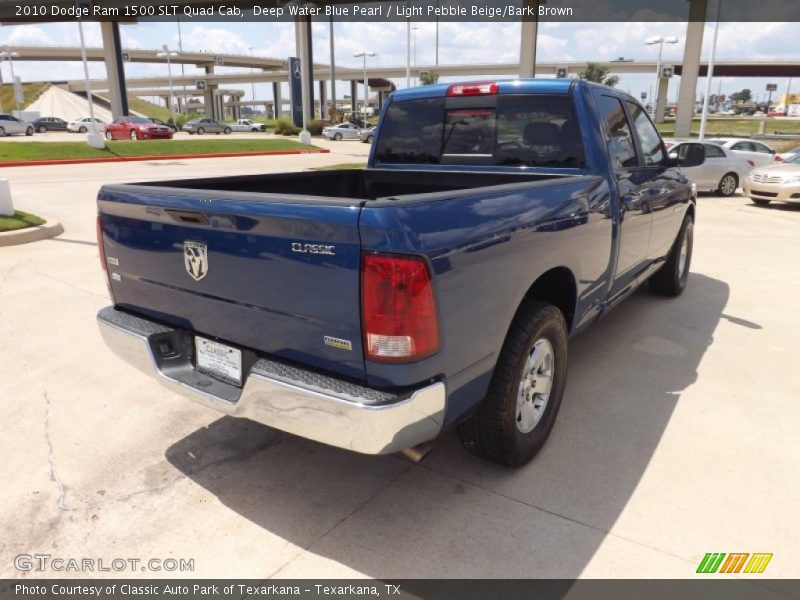 Deep Water Blue Pearl / Light Pebble Beige/Bark Brown 2010 Dodge Ram 1500 SLT Quad Cab