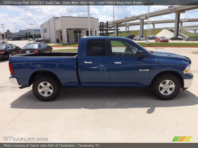 Deep Water Blue Pearl / Light Pebble Beige/Bark Brown 2010 Dodge Ram 1500 SLT Quad Cab