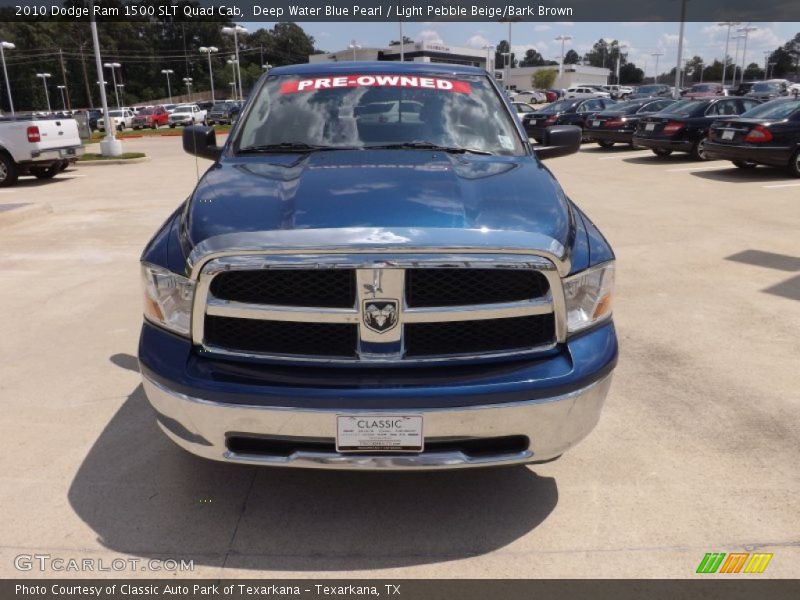 Deep Water Blue Pearl / Light Pebble Beige/Bark Brown 2010 Dodge Ram 1500 SLT Quad Cab