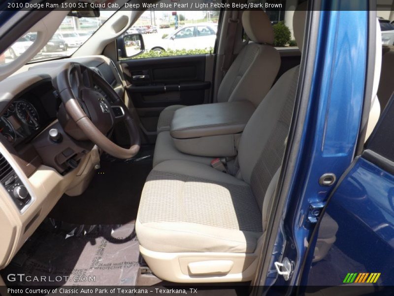 Deep Water Blue Pearl / Light Pebble Beige/Bark Brown 2010 Dodge Ram 1500 SLT Quad Cab