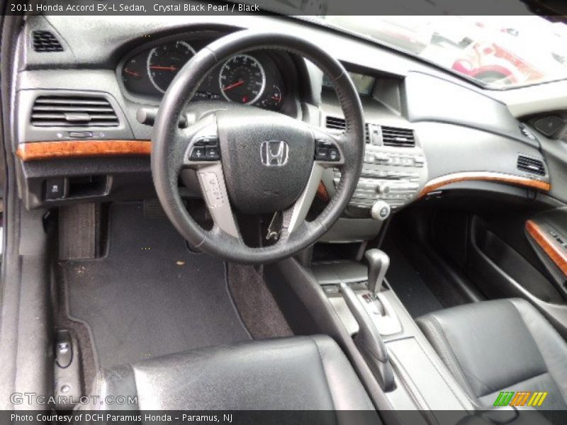 Crystal Black Pearl / Black 2011 Honda Accord EX-L Sedan