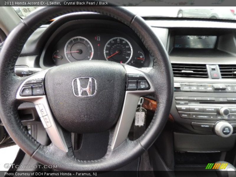 Crystal Black Pearl / Black 2011 Honda Accord EX-L Sedan