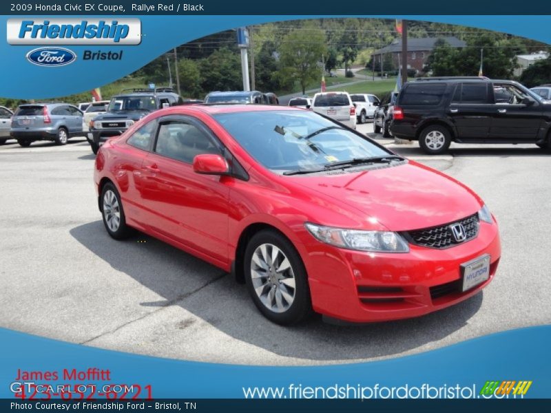 Rallye Red / Black 2009 Honda Civic EX Coupe