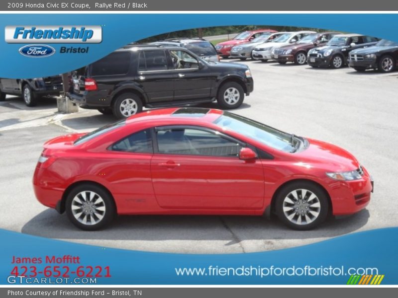 Rallye Red / Black 2009 Honda Civic EX Coupe
