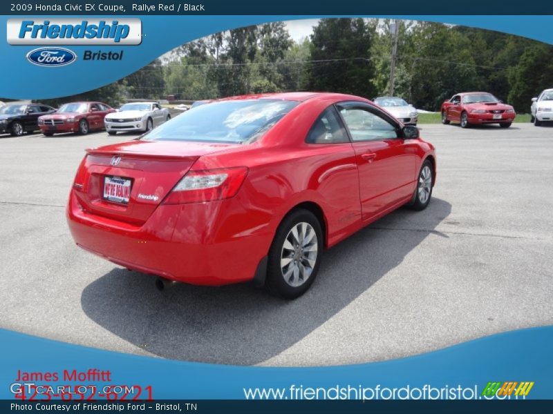 Rallye Red / Black 2009 Honda Civic EX Coupe
