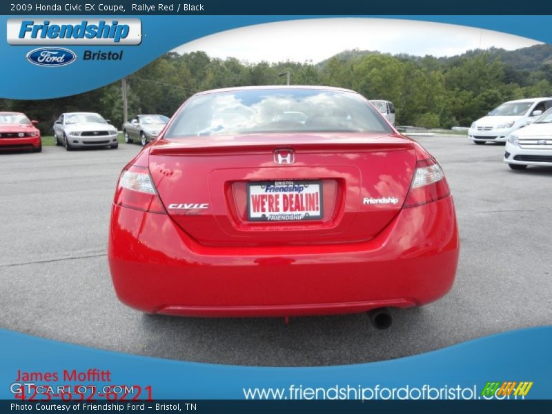 Rallye Red / Black 2009 Honda Civic EX Coupe