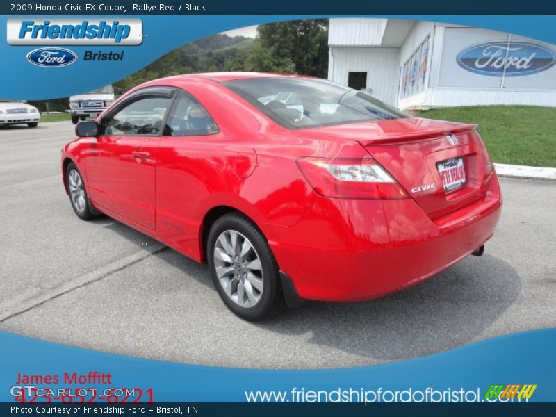 Rallye Red / Black 2009 Honda Civic EX Coupe