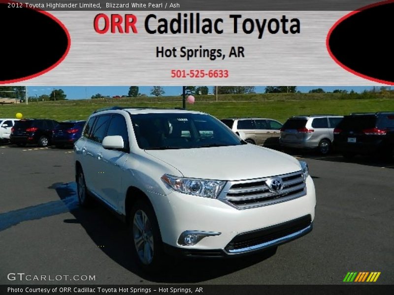 Blizzard White Pearl / Ash 2012 Toyota Highlander Limited
