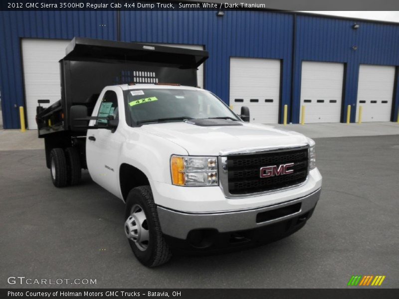 Summit White / Dark Titanium 2012 GMC Sierra 3500HD Regular Cab 4x4 Dump Truck