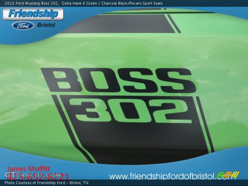 Gotta Have It Green / Charcoal Black/Recaro Sport Seats 2013 Ford Mustang Boss 302