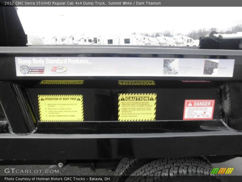 Summit White / Dark Titanium 2012 GMC Sierra 3500HD Regular Cab 4x4 Dump Truck