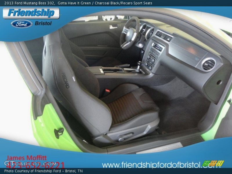 Gotta Have It Green / Charcoal Black/Recaro Sport Seats 2013 Ford Mustang Boss 302