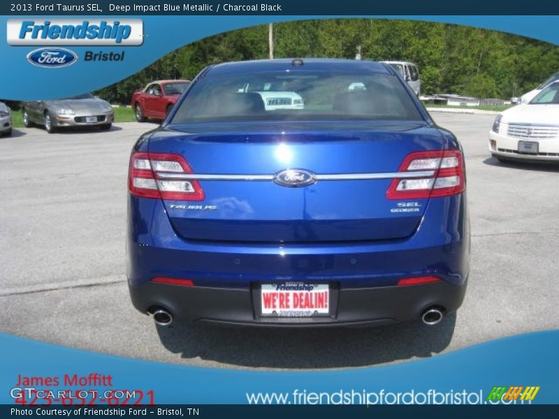 Deep Impact Blue Metallic / Charcoal Black 2013 Ford Taurus SEL